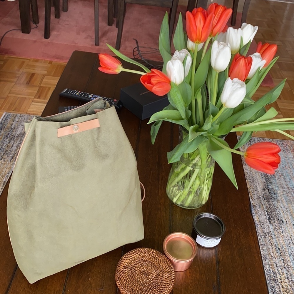 Green Nubuck suede leather backpack - Picture 7 of 17